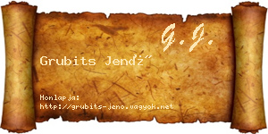 Grubits Jenő névjegykártya